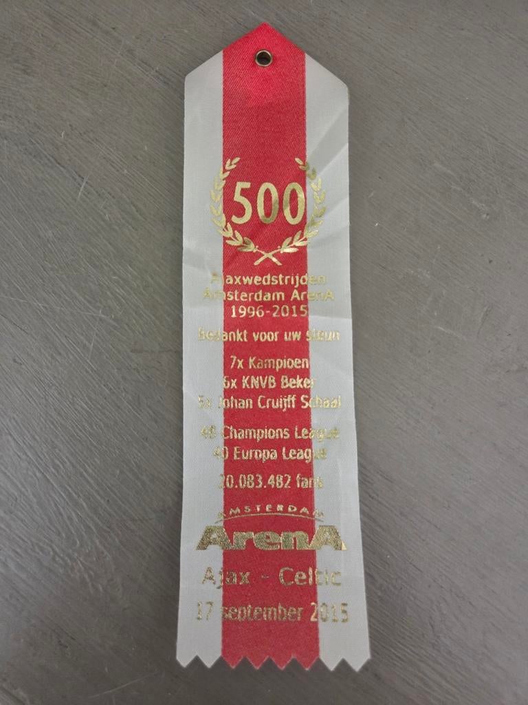 Ajax Vaantje 500 wedstrijden Amsterdam Arena, Ophalen of Verzenden, Zo goed als nieuw, Ajax, Vaantje of Sjaal