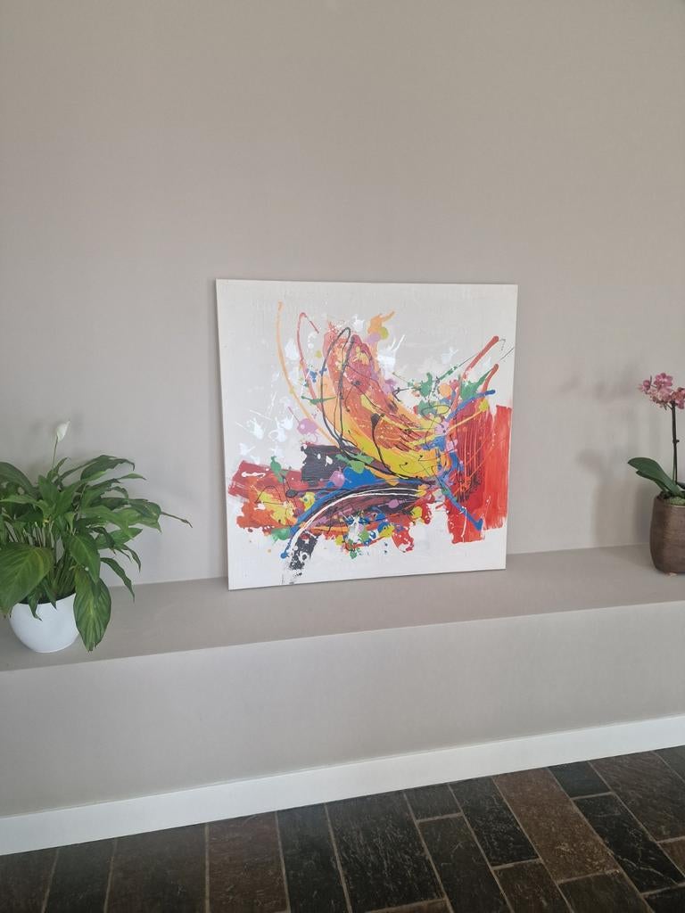 Schilderij gemaakt met verf 100 x 100 cm, Ophalen