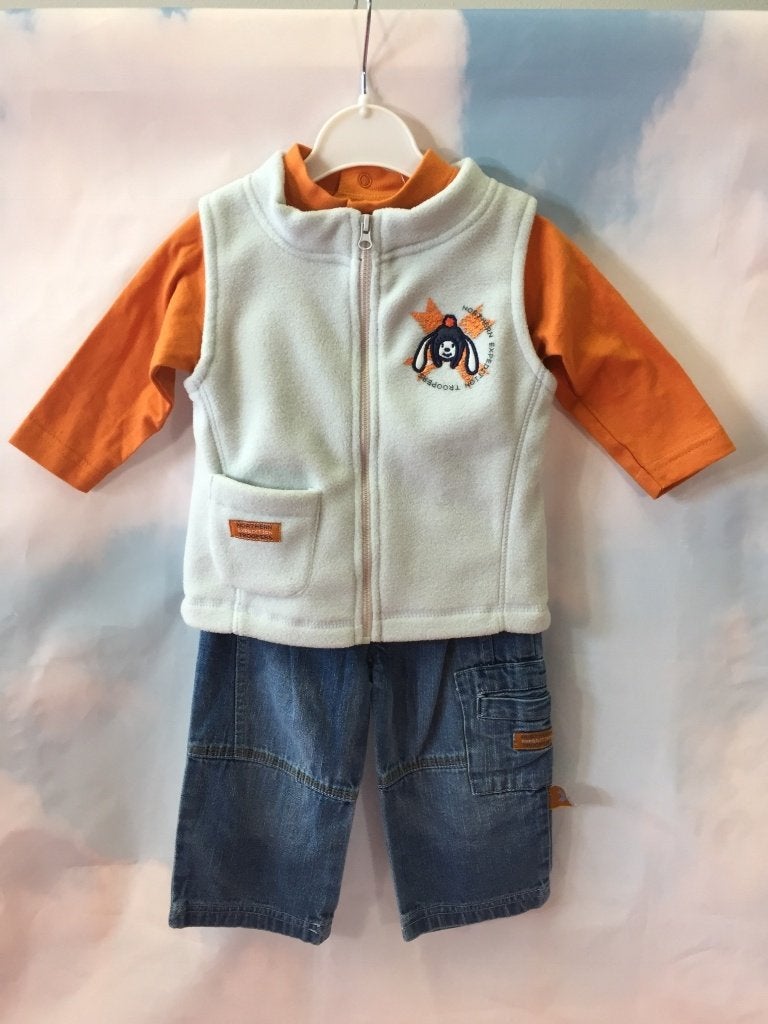 Nieuw Wiplala 3 delige set oranje 68 (4B44), Kinderen en Baby's, Babykleding | Maat 68, Tweedehands verkoop, Tweedehands verkoop