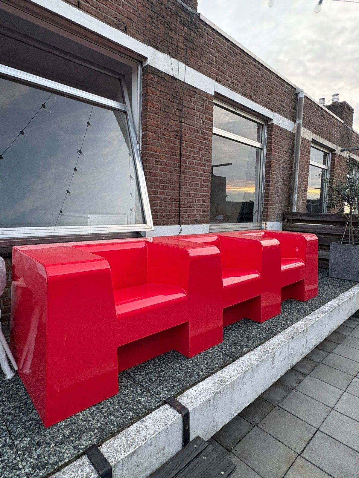 Designer Bank Tuinbank, Ophalen, Driepersoons, 75 tot 100 cm, Zo goed als nieuw