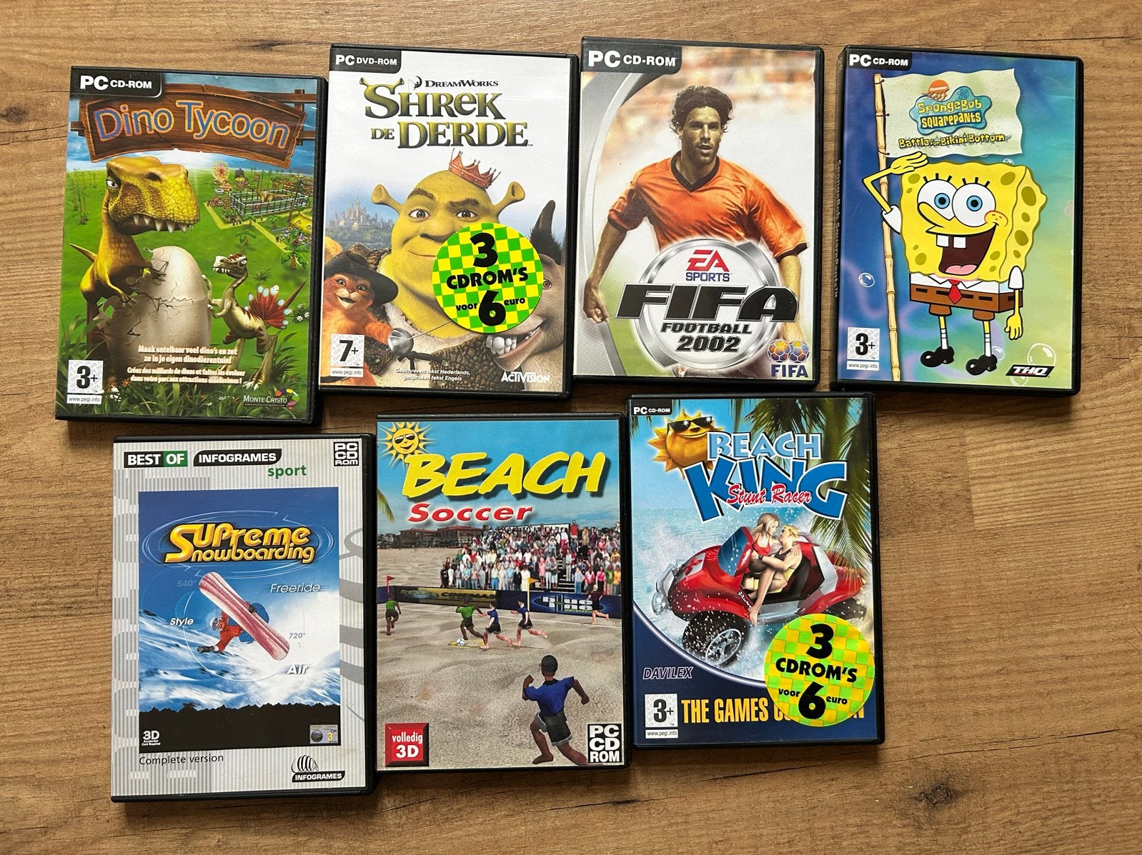 PC CD-ROM Spellen Bundel: Dino Tycoon, Shrek, FIFA & Meer, Spelcomputers en Games, Gebruikt, Overige genres, 1 speler, Ophalen of Verzenden