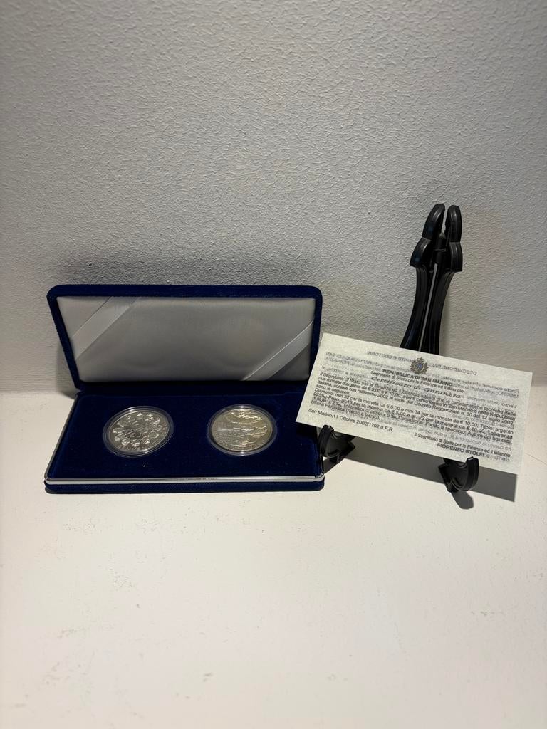 San Marino 2002 Welkom Euro Zilveren Muntenset, Overige waardes, Verzenden, Setje, Zilver