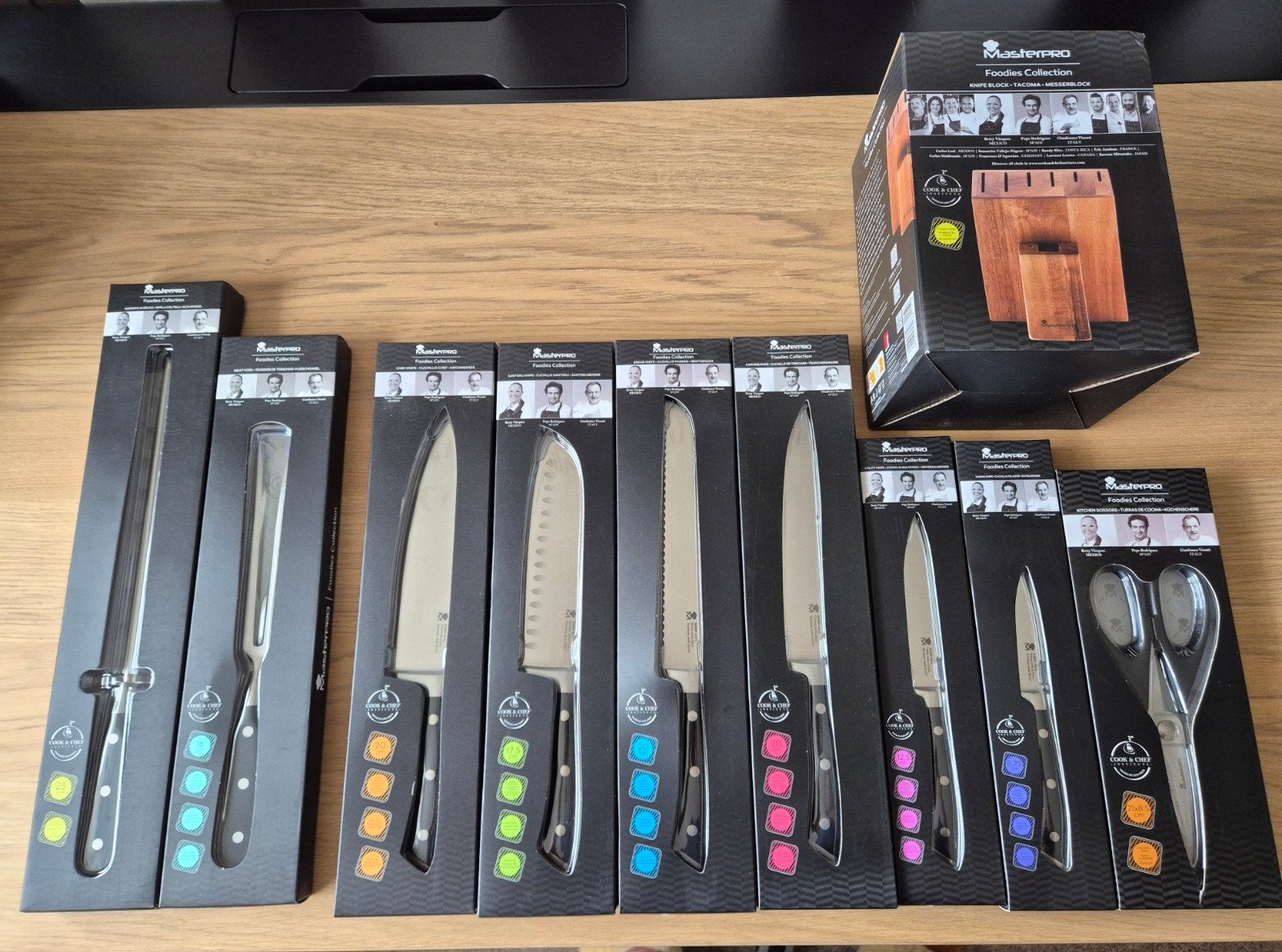 Masterpro Foodies Collection messenblok + messenset NIEUW, Ophalen, Nieuw, Overige merken