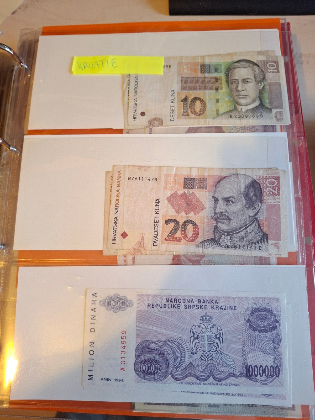 18 verschillende bankbiljetten uit Kroatië, Ophalen of Verzenden, Overige landen, Setje