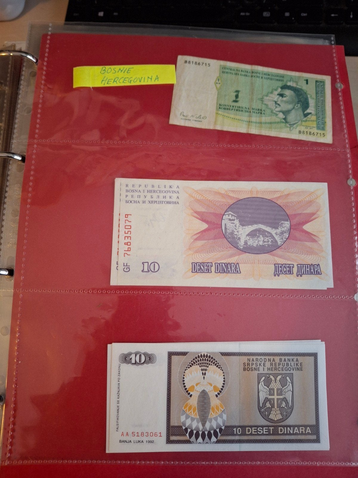 7 biljetten uit Bosnië Herzegovina - Diverse Dinars, Ophalen of Verzenden, Overige landen, Setje
