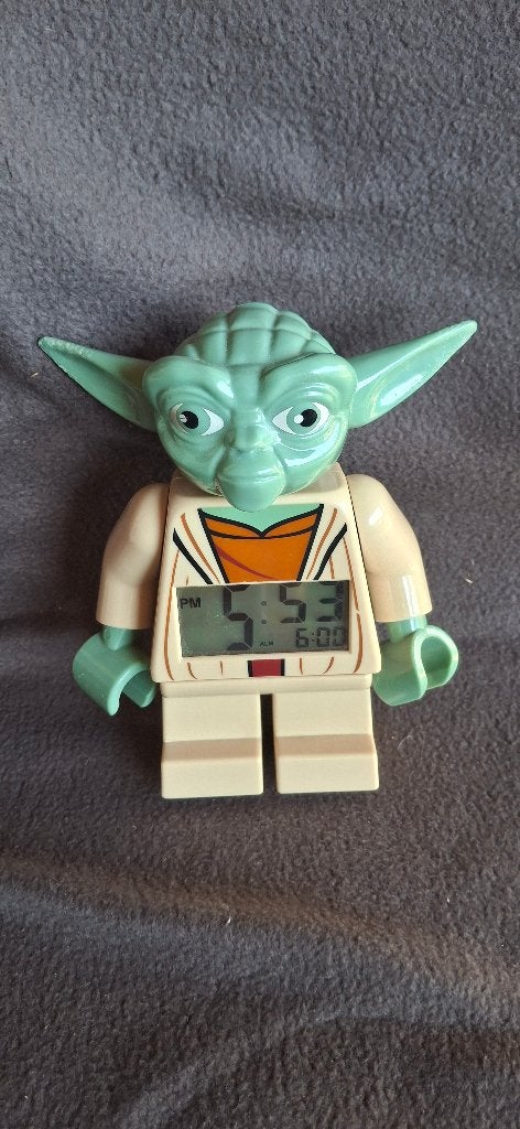 Lego big minifig wekker starwars Yoda, Gebruikt, Star Wars, Lego, Ophalen of Verzenden
