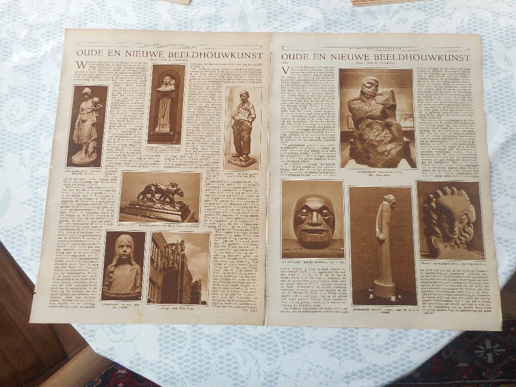 Oude en nieuwe beeldhouwkunst. 1926., Ophalen of Verzenden, 1920 tot 1940, Nederland, Knipsel(s)