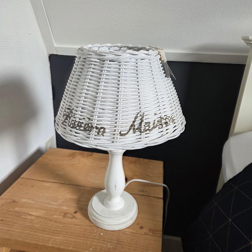 2 x Riviera Maison lampen met rieten kap, Landelijk, Riviera Maison, Ophalen of Verzenden, Zo goed als nieuw, Overige materialen