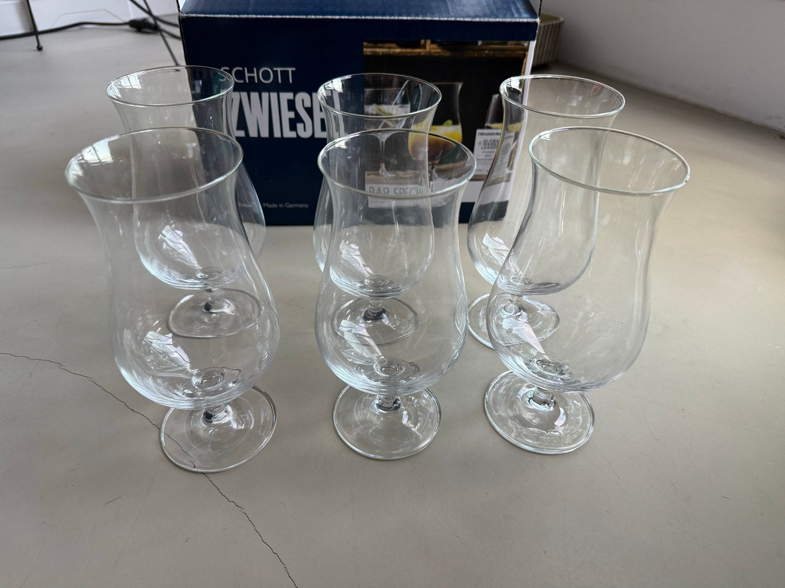 6 Schott Zwiesel Hurricane glazen 530 ml voor tiki cocktails, Nieuw, Ophalen of Verzenden, Overige merken, Glas