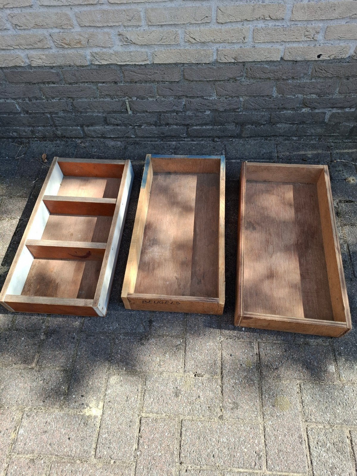 Houten bakken 4 stuks 59 x 30 cm, Doe-het-zelf en Verbouw, Kratten en Dozen, Ophalen, Gebruikt, 50 tot 75 cm, Minder dan 40 cm