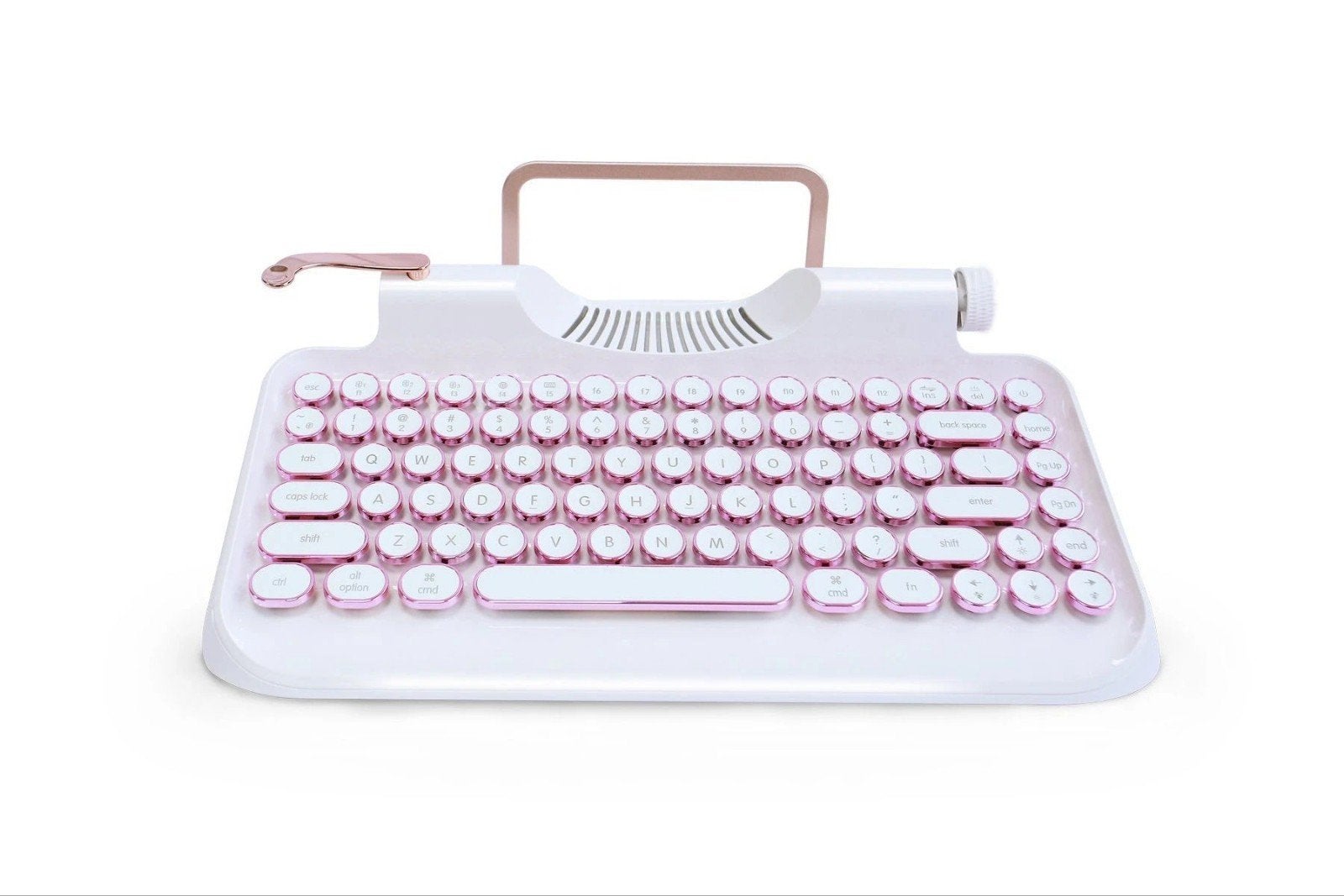 Populair Knewkey Retro Toetsenbord met verlichting - wit, Computers en Software, Toetsenborden, Ophalen, Gebruikt, Knewkey, Verlichte toetsen