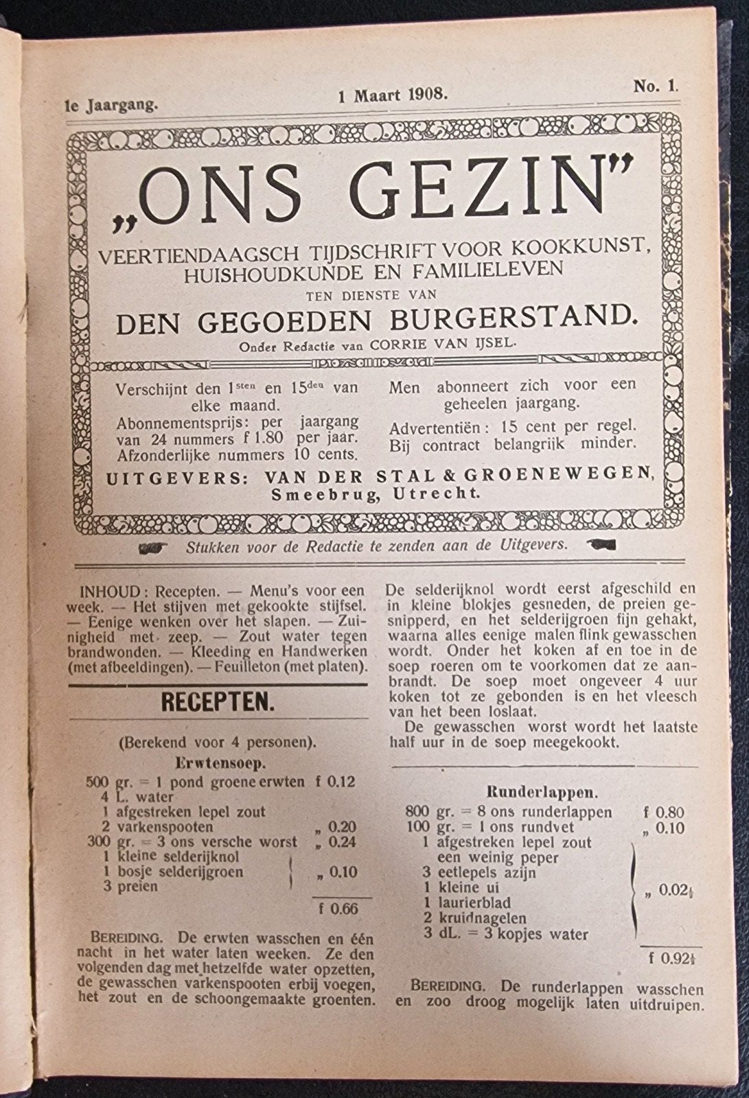 Oud tijdschrift "Ons Gezin" met stempels schoolmuseum, Boeken, Ophalen of Verzenden