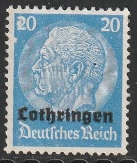 Bezet Lotharingen 1940 9 Hindenburg 20p, Ongebruikt, Ophalen of Verzenden, Overige periodes, Postfris