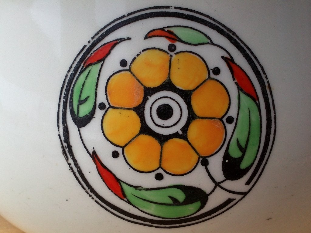 Mooie originele oude Crown Devon po uit Engeland 22,5 cm., Ophalen of Verzenden