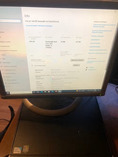 HP Desktop PC met monitor, toetsenbord en muis, Computers en Software, Desktop Pc's, Ophalen, Gebruikt, HDD, 2 tot 3 Ghz