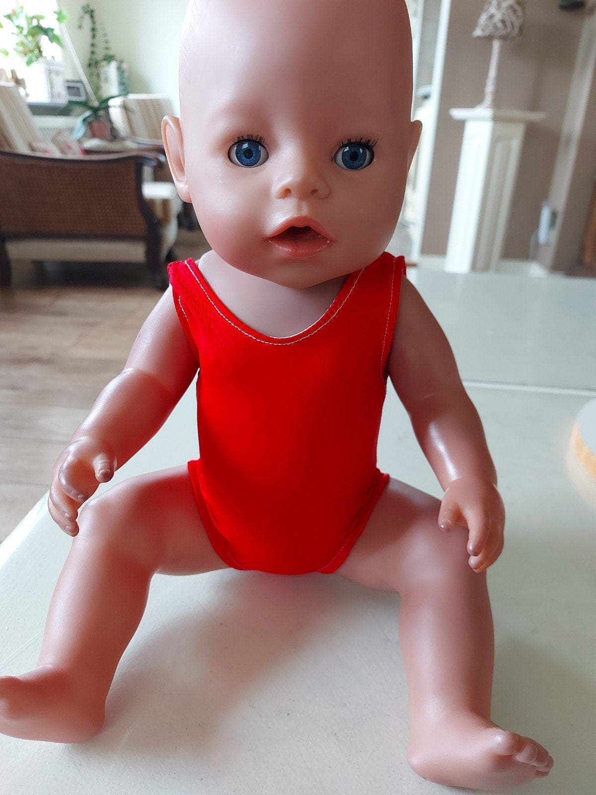 rode badpak baby born pop 43cm, Ophalen of Verzenden, Nieuw, Babypop
