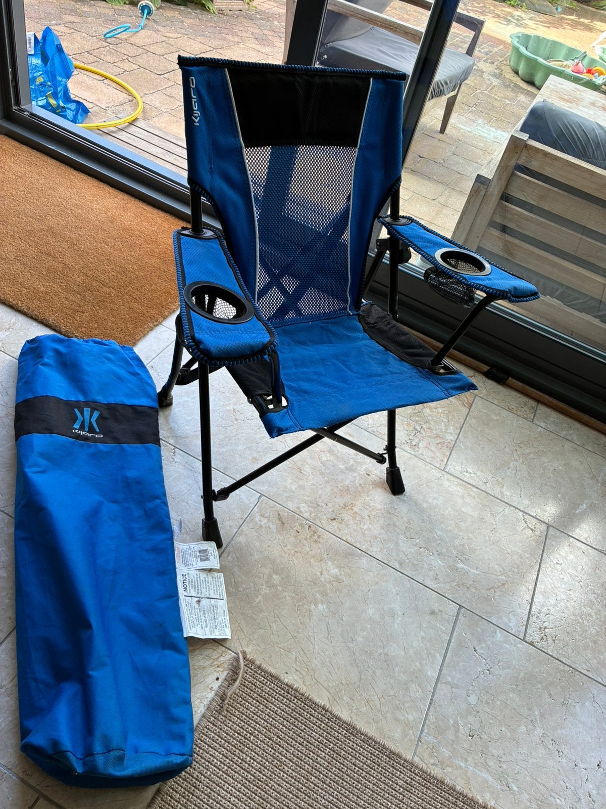 Kijaro vouwstoel blauw, Caravans en Kamperen, Ophalen, Zo goed als nieuw, Campingstoel