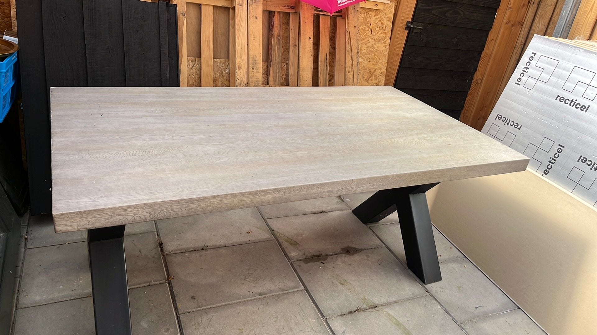 Salon of tuintafel, Ophalen, Gebruikt, Rechthoekig, Hout