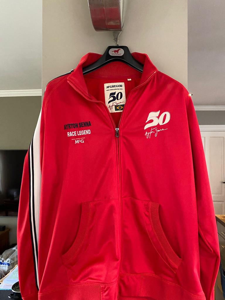 McGregor Ayrton Senna Tribute Jas - Rood XXL, Ophalen of Verzenden, Zo goed als nieuw, Overige maten, Rood