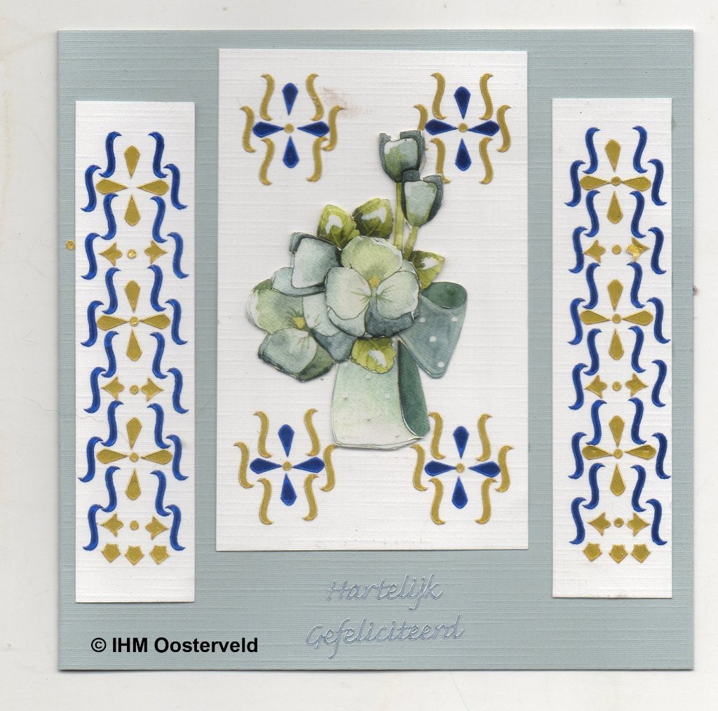 3D kaart Hobbydots 2  Blauwe bloemen, Ophalen of Verzenden, Nieuw, Kerst