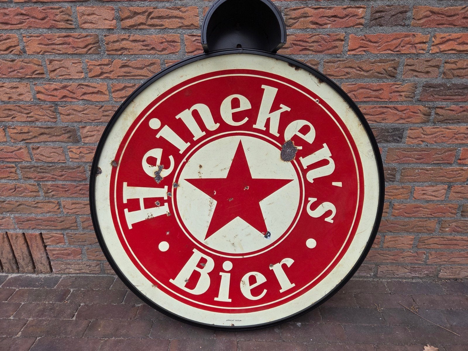 Zeldzaam Heineken's emaille bord - 78 cm doorsnede, Ophalen of Verzenden