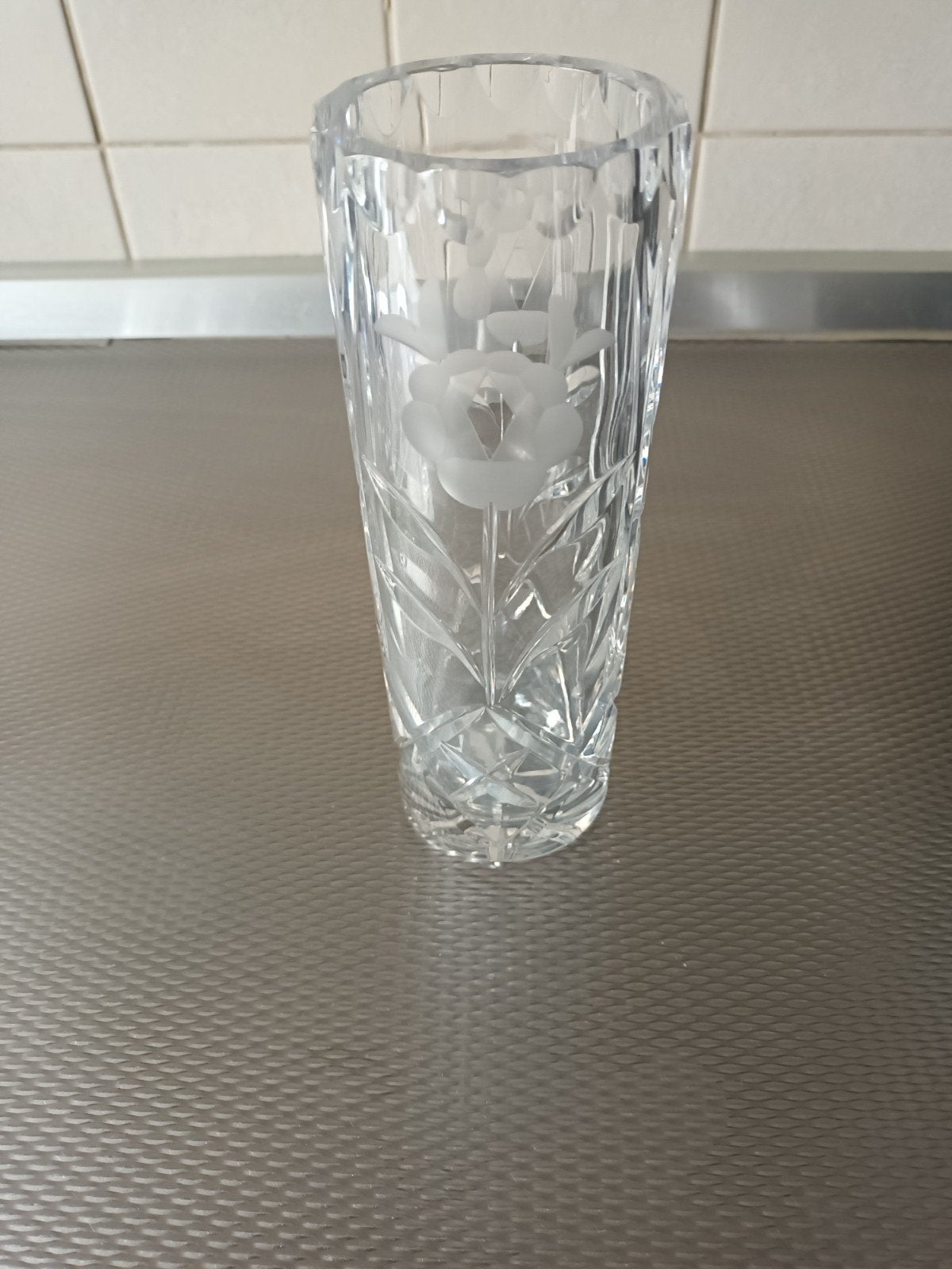 Mooie Vintage Kristallen Bloemvaas uit Tsjecho-Slowakije, Antiek en Kunst, Ophalen of Verzenden