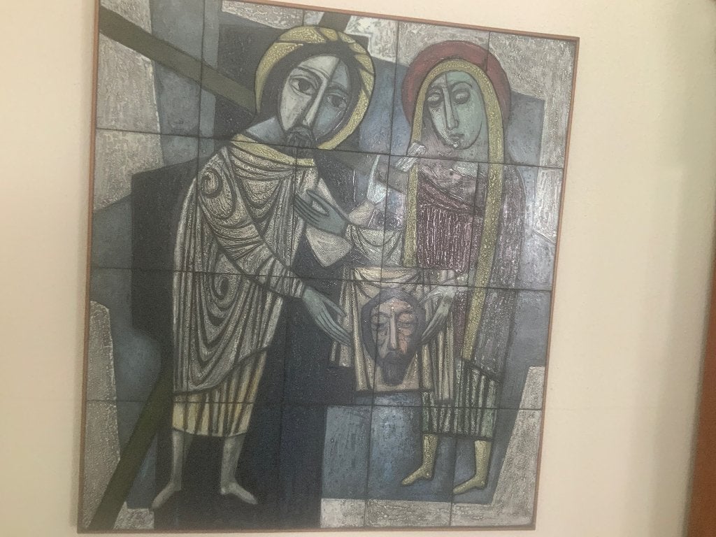 ZELDZAAM een tegeltableau Opaline van firma FLOS uit Steyl, Ophalen of Verzenden