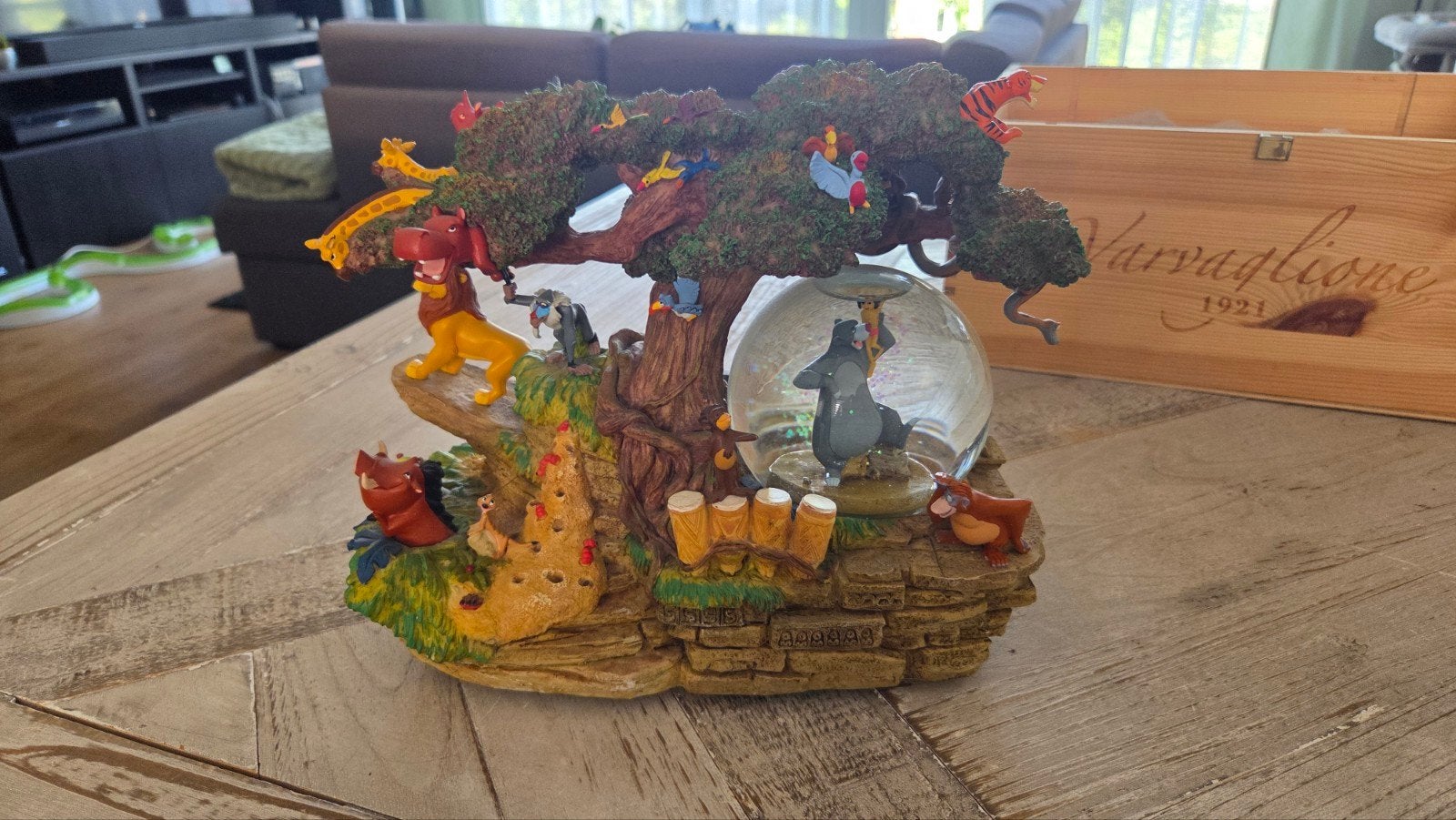 Sneeuwbol speeldoos Disney Jungle Book Lion King 15 years, Ophalen, Gebruikt