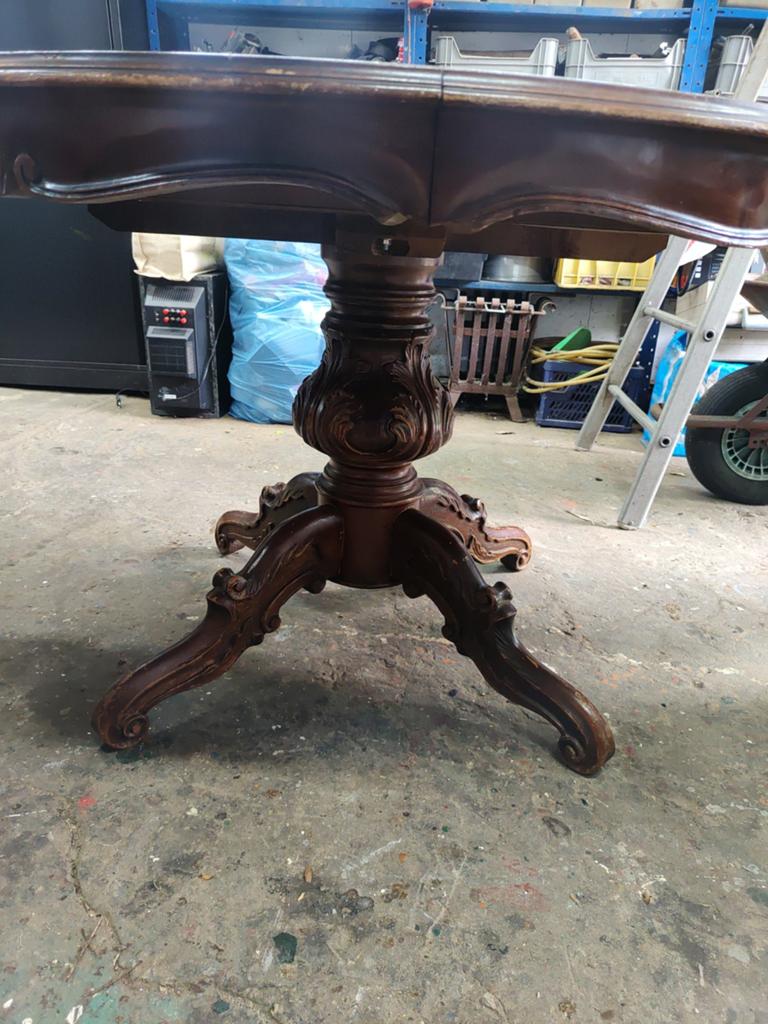 Antieke uitschuifbare ronde eettafel, Antiek en Kunst, Ophalen