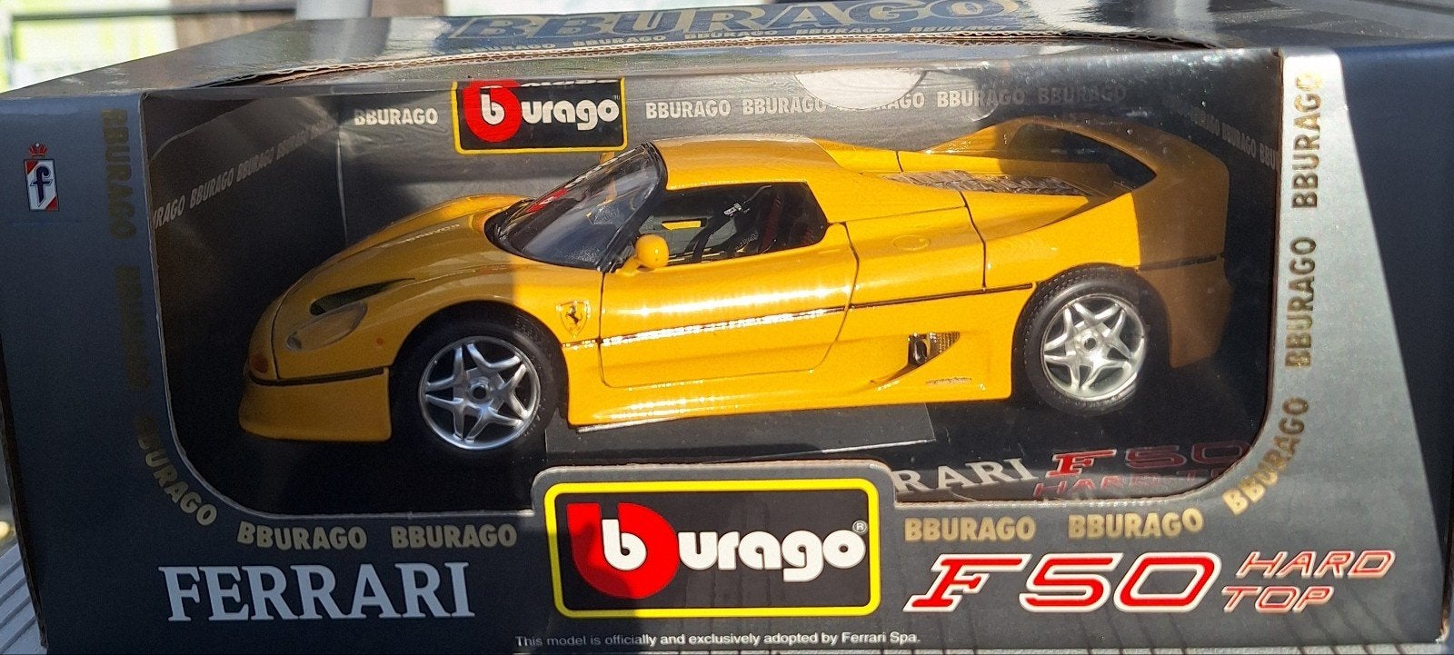 burago ferrari f50 hardtop, Ophalen of Verzenden, Zo goed als nieuw, Auto, Bburago
