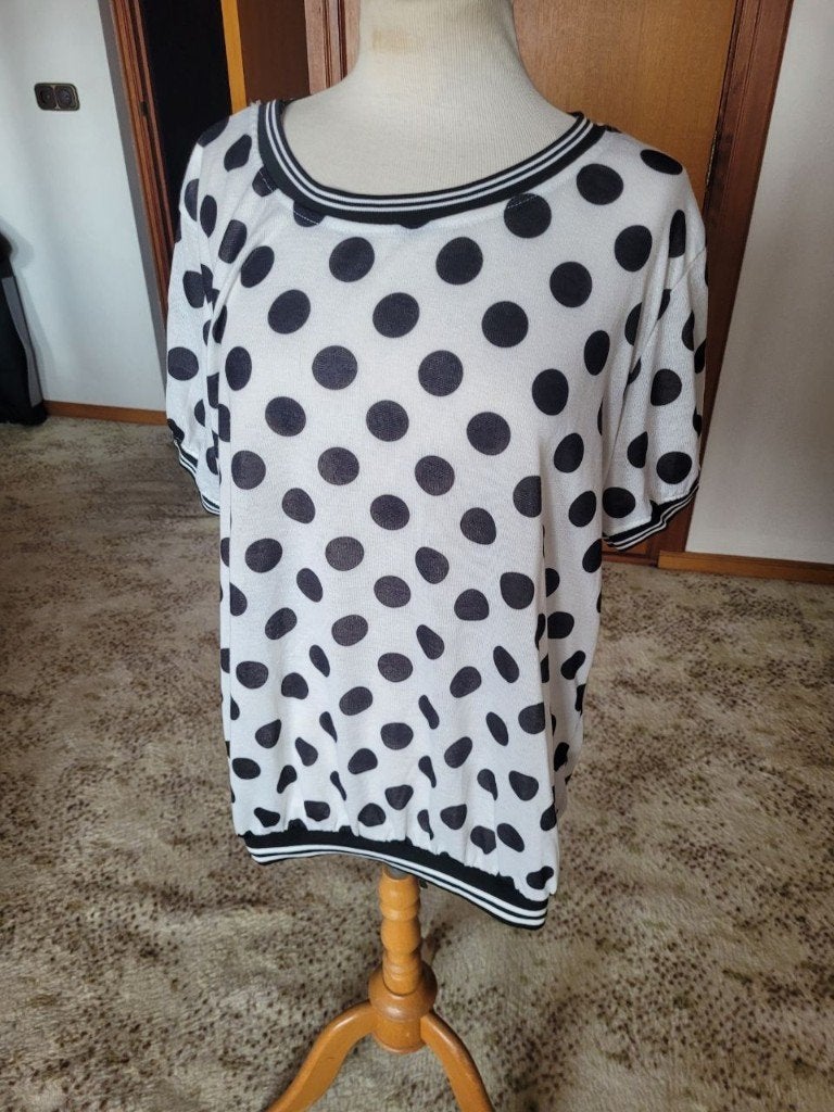 MADE IN ITALY topzwart/wit bollen XL, Made in Italy, Meerkleurig, Maat 46/48 (XL) of groter, Ophalen of Verzenden
