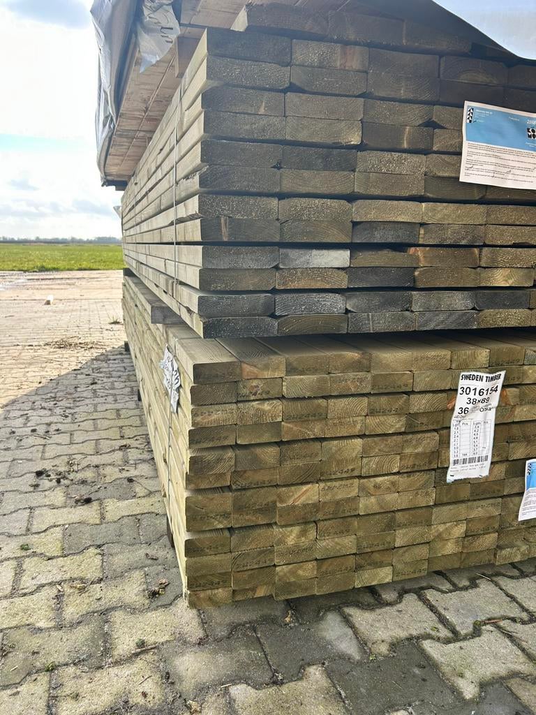 Geimpregneerd sls cls 38x140 mm, Nieuw, Ophalen of Verzenden, Hardhout, Minder dan 180 cm