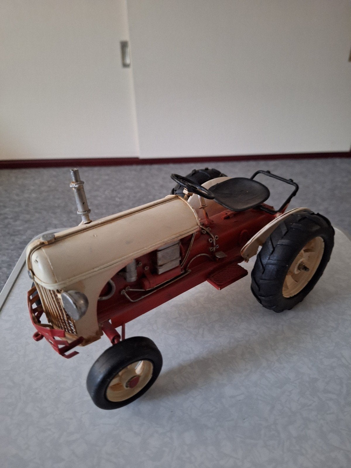 Vintage Metalen Tractor Model - Decoratief Verzamelobject, Ophalen of Verzenden, Gebruikt