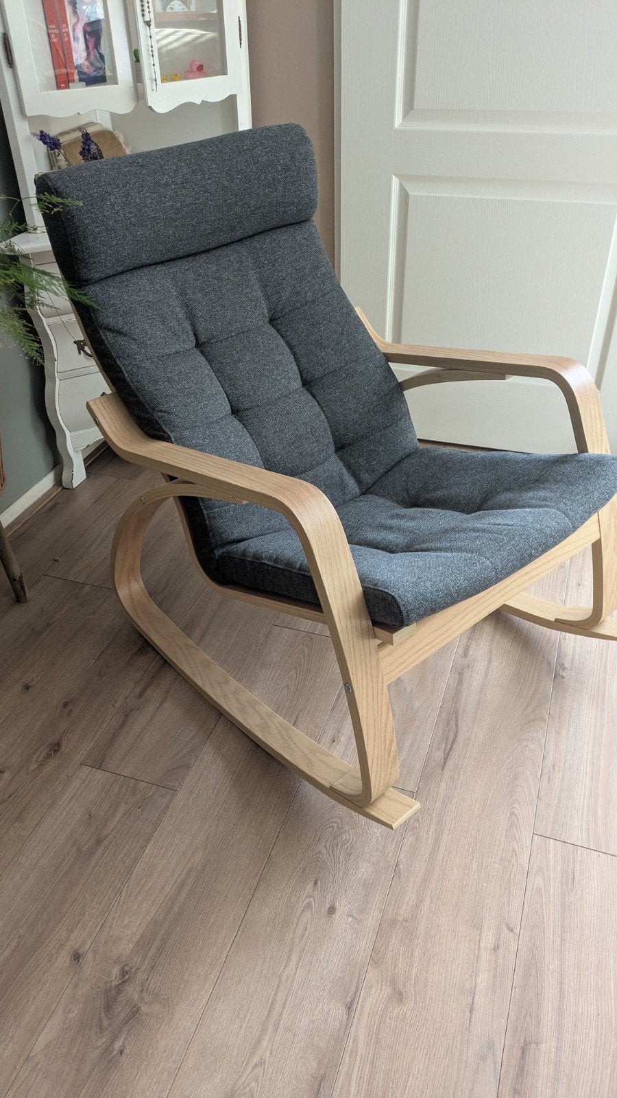Praktisch nieuwe Ikea POÄNG schommelstoel., Ophalen of Verzenden, Wit, Eén