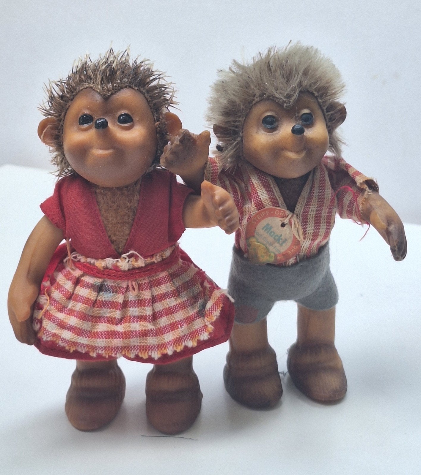 vintage egel echtpaartje, Mecki Steiff, Ophalen of Verzenden, Gebruikt