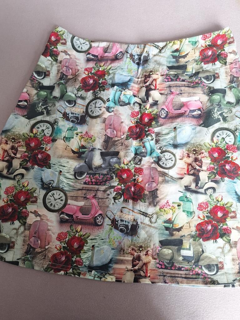 I'M MI rokje met scooter print, maat M/L, Maat 38/40 (M), Overige kleuren, I'M MI, Ophalen of Verzenden