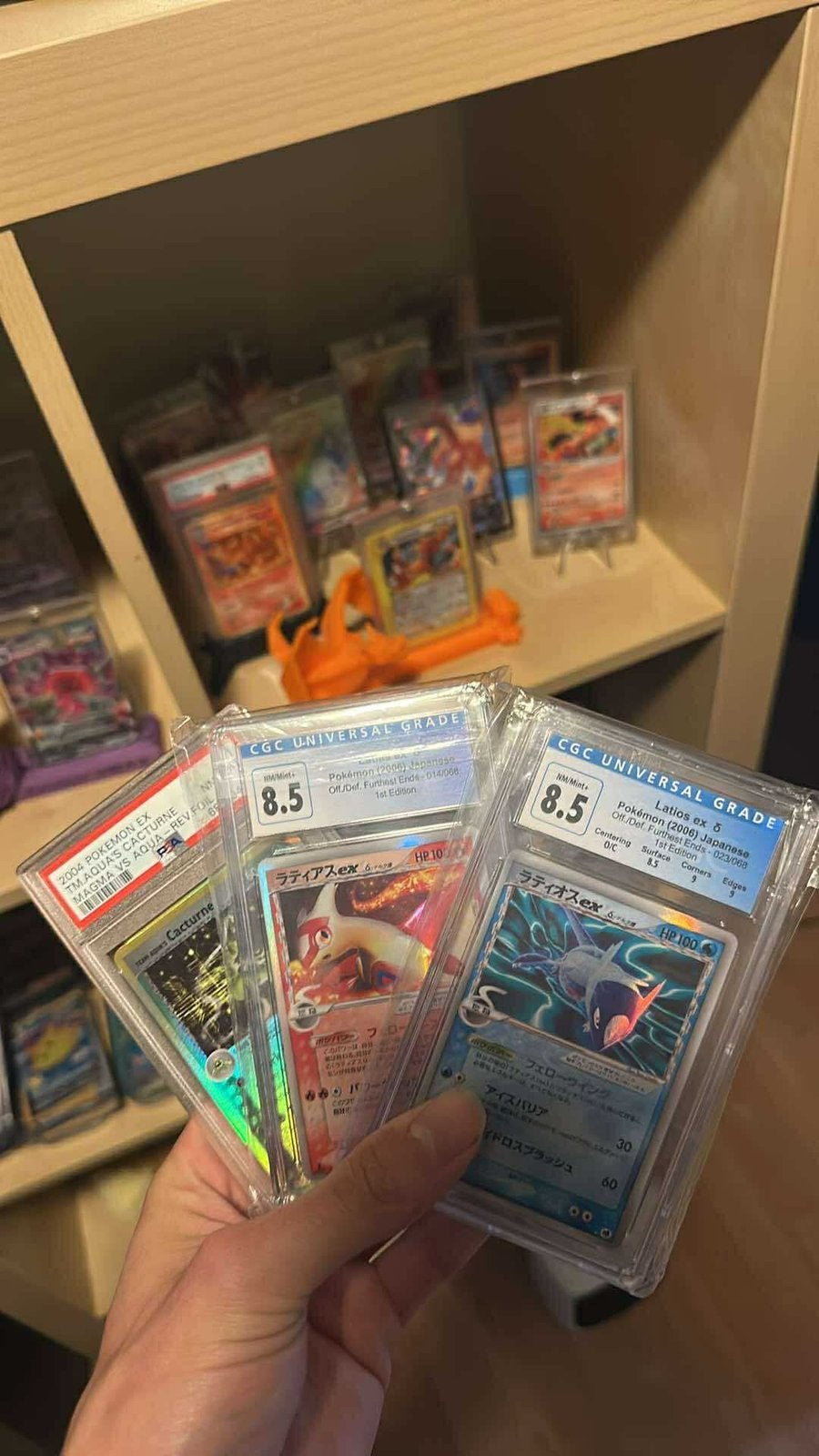 Latios & latias ex dragon frontiers jap 1sted cgc8.5 set, Ophalen of Verzenden, Zo goed als nieuw