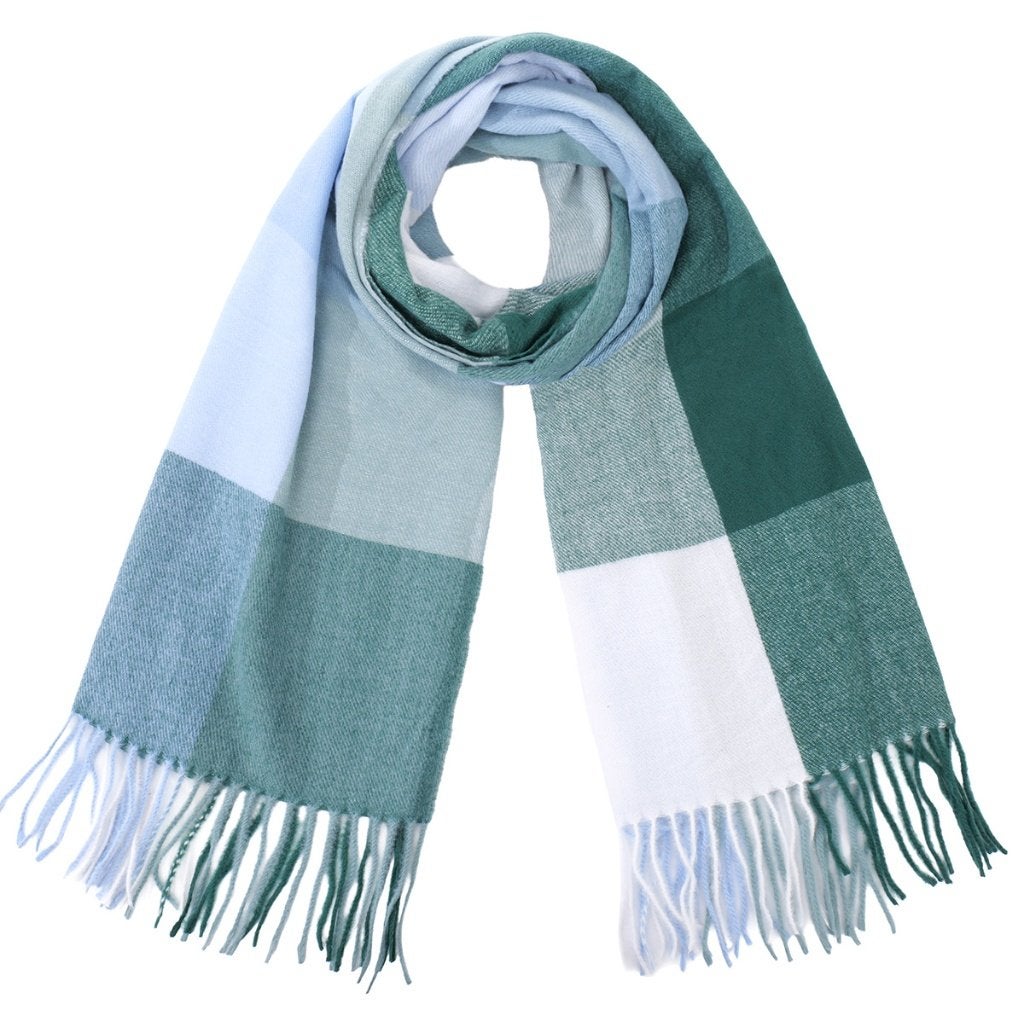 Sjaal zacht geruit groen 180 x 70 cm, Kleding | Dames, Ophalen of Verzenden, Nieuw, Maat 46/48 (XL) of groter, Sjaal