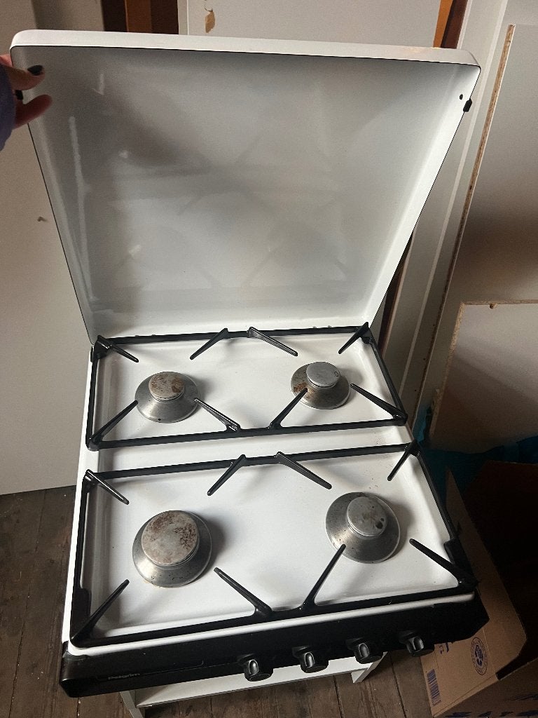 Pelgrim fornuis, Witgoed en Apparatuur, Ophalen, Gebruikt, 4 kookzones, Gas