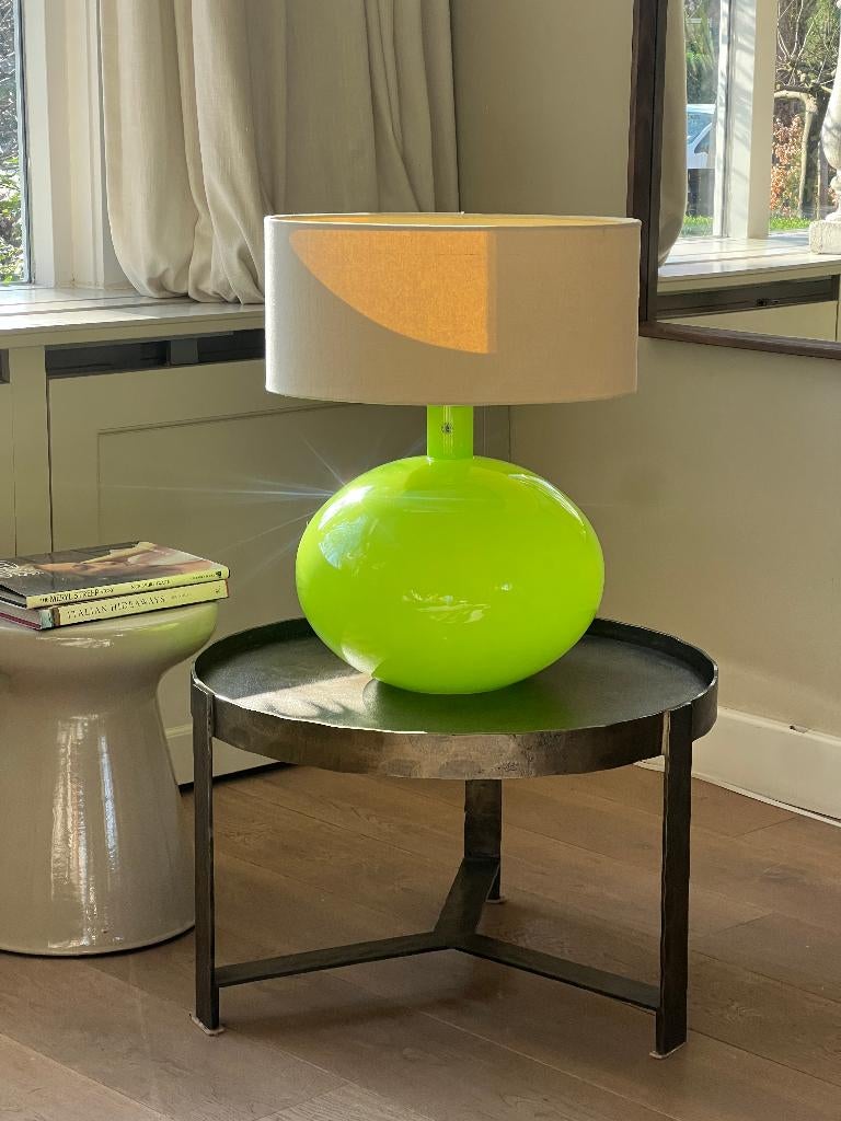 Vintage IKEA LJUSÅS YSBY tafellamp – Anne Nilsson limegroen, Ophalen, Minder dan 50 cm, Vintage Ikea, Glas