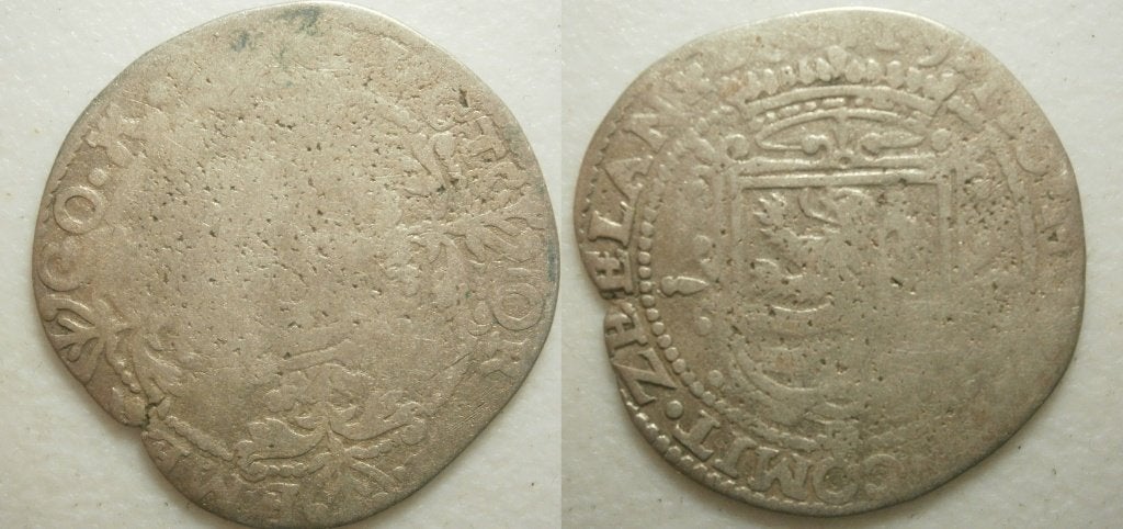 Zeeland Roosschelling 1615, Vóór koninkrijk, Zilver, 25 cent, Ophalen of Verzenden