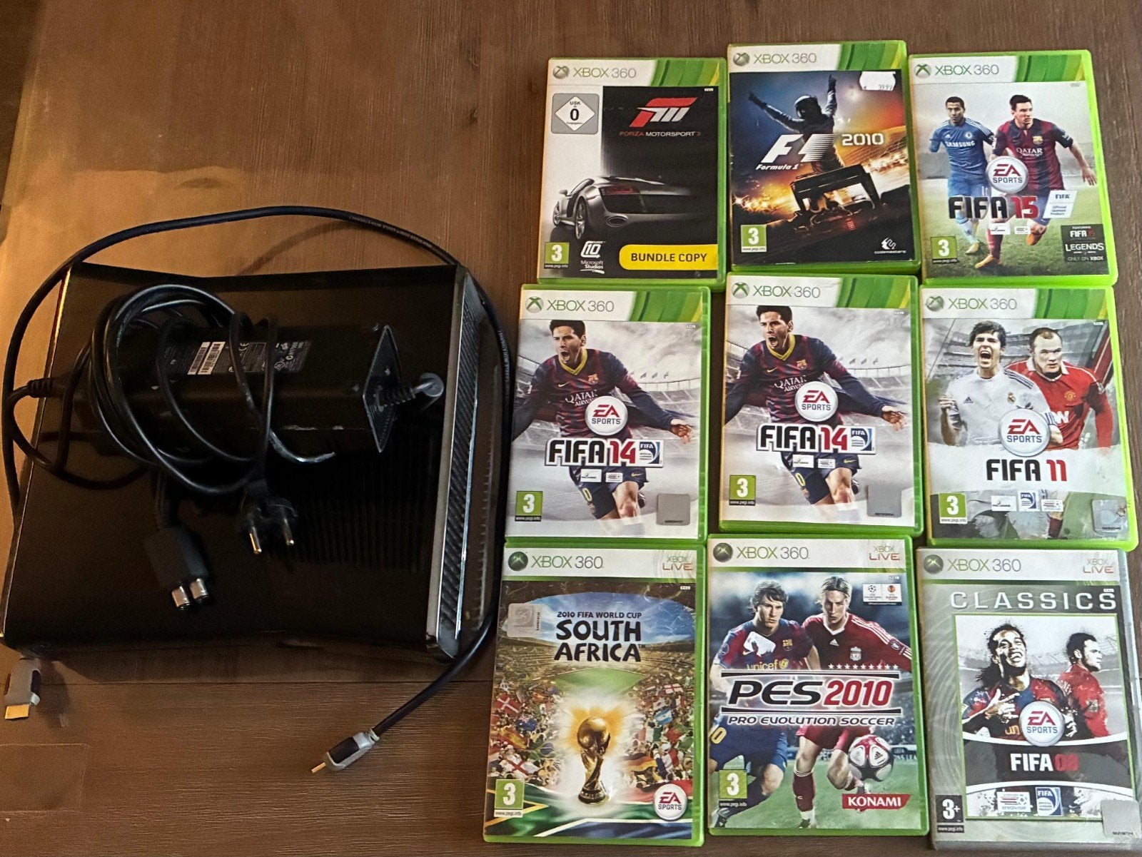 Xbox 360 met 9 spellen, Ophalen, Gebruikt, Sport, Vanaf 3 jaar