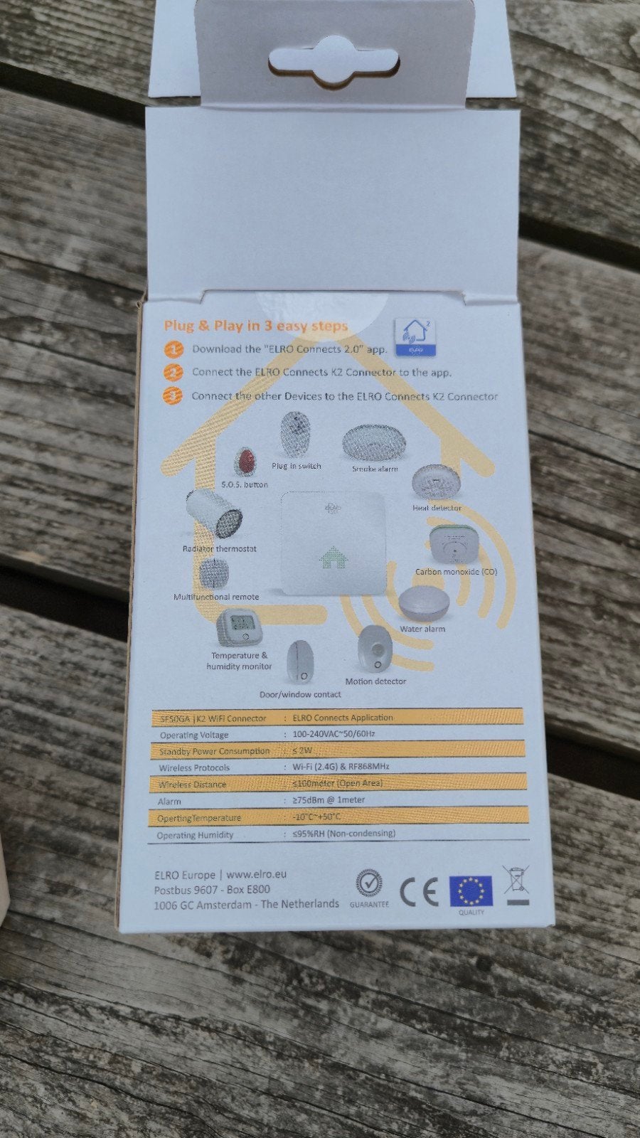 ELRO K2 Connector - Smart Home Hub voor Beveiliging, Doe-het-zelf en Verbouw, Alarmsystemen, Ophalen, Nieuw, Detector, Sensor of Melder