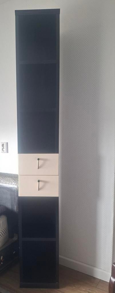 Hoge smalle kast met lades en open vakken, Minder dan 50 cm, Gebruikt, Ophalen of Verzenden, 150 tot 200 cm