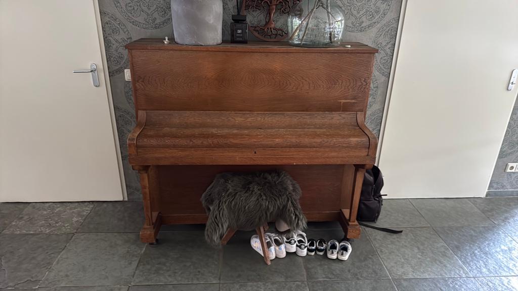 Antieke F. Adam Piano - H.E. Kropff, Muziek en Instrumenten, Piano's, Ophalen, Gebruikt, Bruin, Piano