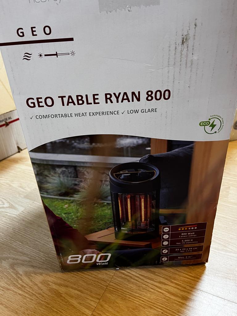 Heater - tafel heater Geo, Tuin en Terras, Terrasverwarmers, Ophalen, Nieuw, Elektrisch, Vloer