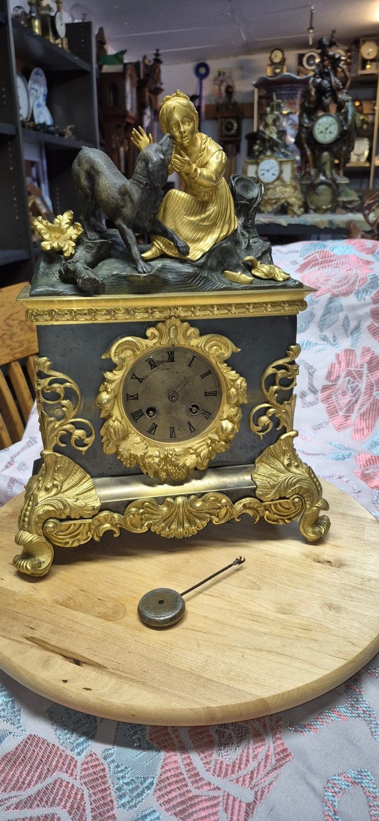 Mooie bronzen klok, Ophalen of Verzenden