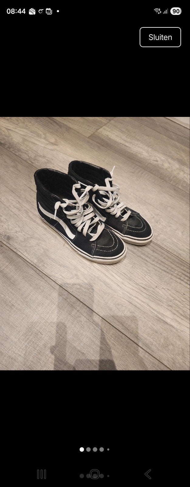 Vans Sk8-Hi sneakers - Zwart/Wit - Maat 38, Zwart, Ophalen of Verzenden, Sneakers of Gympen, Gedragen