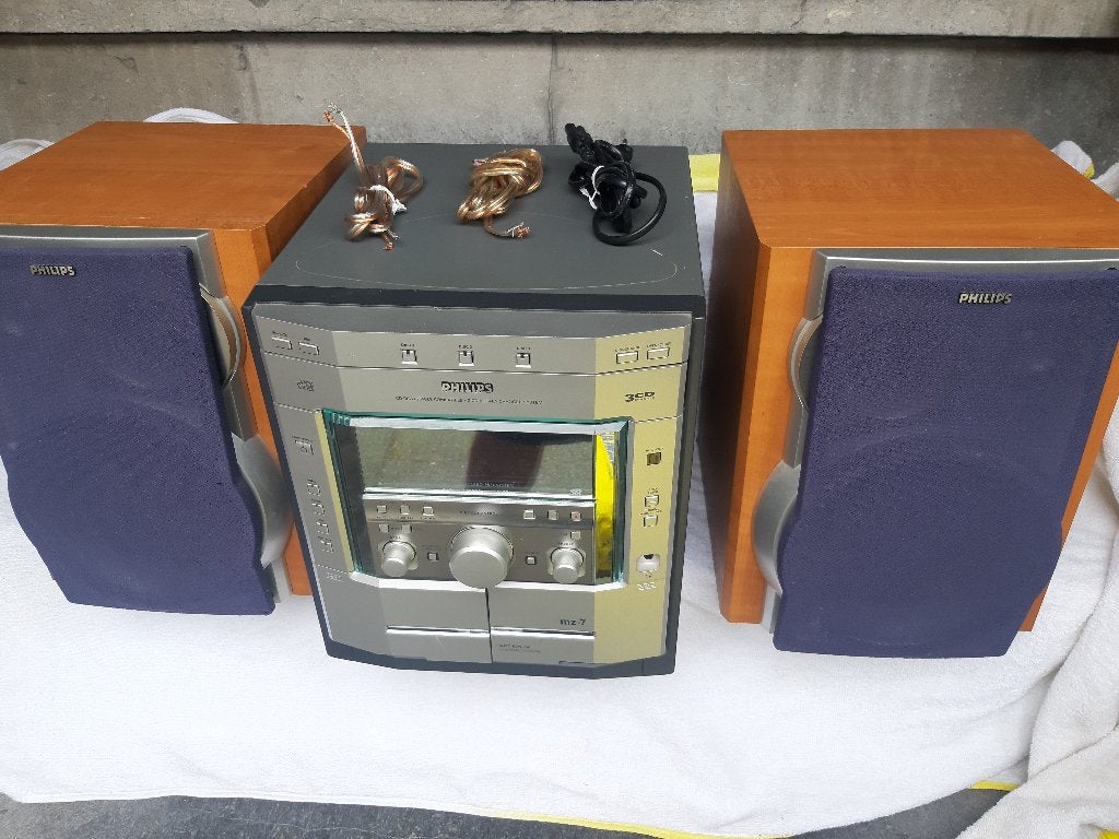 Philips MZ-7 stereo-set, 3 cd-speler, dubbel cassettedeck,, Ophalen, Gebruikt, Cassettedeck, Philips