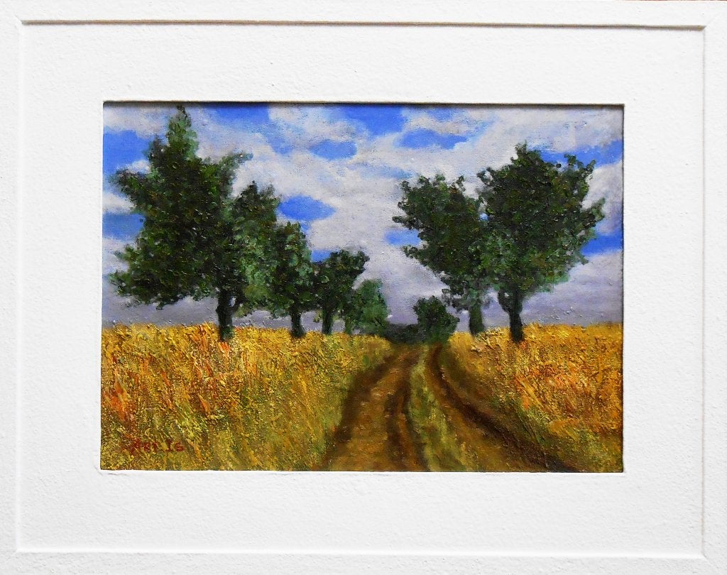 “Een rustige plek” Ingelijst schilderij, Antiek en Kunst, Landschap, Verzenden, Olieverf, Passe-partout